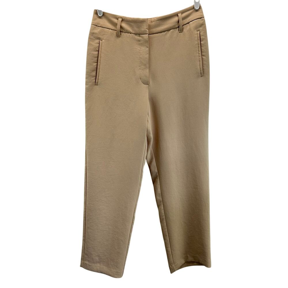 Aritzia Wilfred Monarch Pant Crepette High Rise Wide Leg Trousers Cream 10